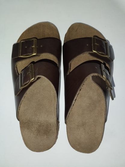 sandália Papete de couro