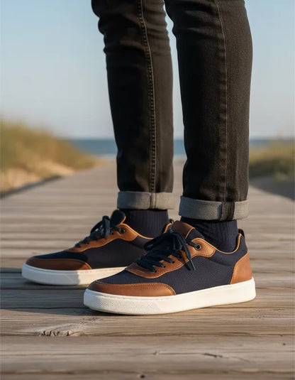 Sapatênis Casual de Couro Macio – Leve e Resistente