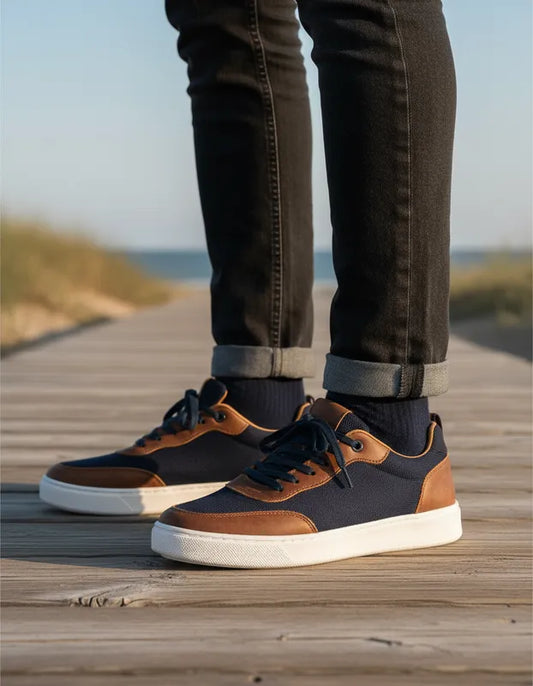 Sapatênis Casual de Couro Macio – Leve e Resistente